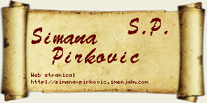 Simana Pirković vizit kartica